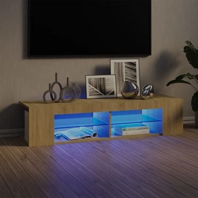 Mobile porta tv con luci led rovere sonoma 135x39x30 cm