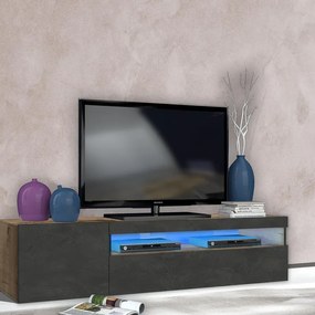 Mobile per TV daiquiri L 155 x H 36.5 x P 40 cm grigio scuro e rovere