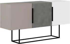 Madia Moderna 3 Ante 150 Cm Tricolore Tortora Bianco Cemento Tontini