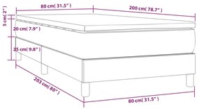 Giroletto a Molle con Materasso Tortora 80x200 cm inTessuto