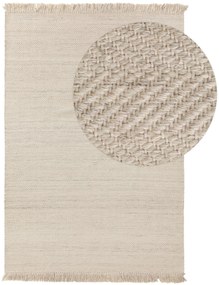 benuta Pure Tappeto di lana Lars Crema 120x170 cm - Tappeto fibra naturale