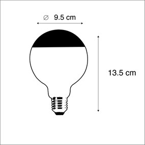 Set di 5 lampadine LED a filamento dimmerabili E27 G95 nere 550lm 2700K