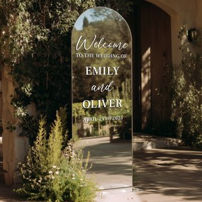 Adesivo personalizzato per specchio S50 – Welcome to the wedding of...