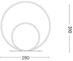Ideal Lux - Lampada da tavolo LED OZ LED/22W/230V CRI 90 nero