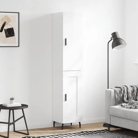 Credenza 34,5x34x180 Cm İn Legno Multistrato Bianco Lucido /