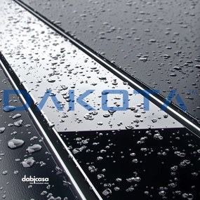 Dakota "Dakua" Canalina di Scarico da 80 Cm C/Griglia Raccogli Acqua Nera In Vetro