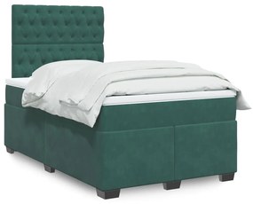 Giroletto A Molle Con Materasso Verde Scuro 120x200 Cm Velluto /