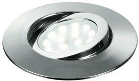 Incasso led zenit cromo in policarbonato 5w 390lm 3000k ip44 orient...