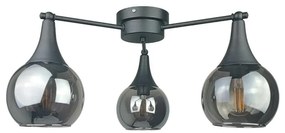 Lampadario a plafone STAR 3xE27/60W/230V nero/fumé nero