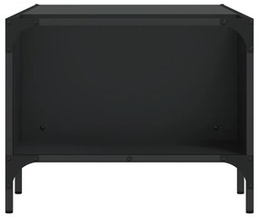 Tavolino salotto con ripiano nero 100x51x40cm legno multistrato