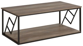 Tavolino da caffè legno scuro e nero 120 x 60 cm FORRES Beliani