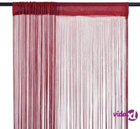 vidaXL 2 Pz Tende a Fili 100x250 cm Rosso Borgogna