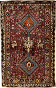 Shiraz Tappeto 140 x 210 Rosso (Iran) Annodato A Mano