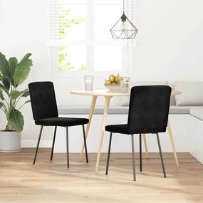 Sedie Da Pranzo 2 Pz Nere İn Velluto /
