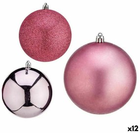 Set di palline di Natale Rosa Plastica 10 x 11 x 10 cm (12 Unità)