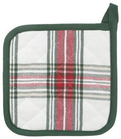 Set 2 presine natalizie tartan bianco 20x20 cm