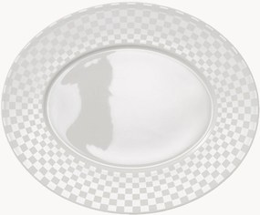 Set di 6 piatti ovali da portata in Fine Bone China Cross White
