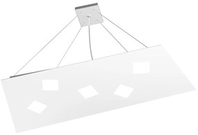 Sospensione Moderna Note Metallo Bianco 5 Luci Gx53