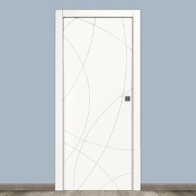 Porta interna scorrevole Sign in legno colore bianco, L 70 x H 210 cm, apertura reversibile