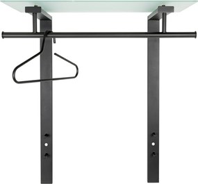 Attaccapanni da parete nero in metallo con scaffale 80 cm Dutch – Spinder Design