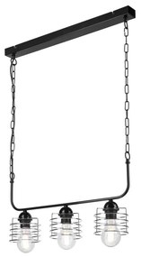 Lampadario a sospensione con catena MORGAN 3xE27/60W/230V nero/cromo