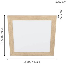 Eglo 99471 - Plafoniera LED PIGLIONASSO LED/20W/230V 500x500 mm