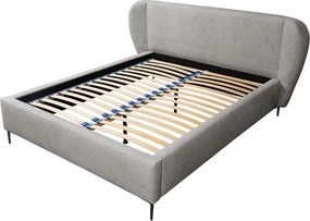 Letto matrimoniale imbottito grigio chiaro con rete inclusa 180x200 cm Makana – Makamii