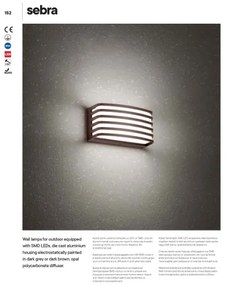 Redo 90038 -  Applique LED per esterni SEBRA LED/15W/230V IP54