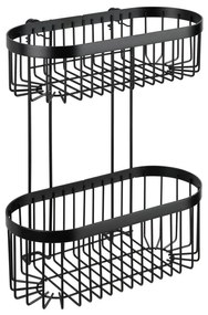 Cestino da parete nero a 2 livelli Classic Plus - Wenko
