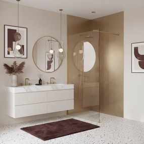 Parete doccia Rea Flexi Transparent / Brush Gold 90