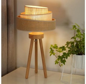 Duolla - Lampada da tavolo YUTE TRIO 1xE27/15W/230V diametro 25 cm marrone/grigio/beige