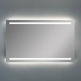 Specchio reversibile 100x70 fasce LED retroilluminate e illuminazione perimetrale