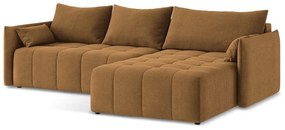 Divano angolare color terracotta allungabile/con contenitore (con penisola a destra/con chaise lounge) Moku – Makamii