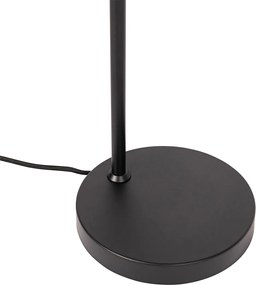 Lampada da tavolo di design nera con ottone e vetro ambrato - Zuzanna