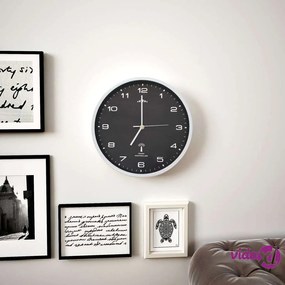 vidaXL Orologio a Parete Radiocontrollato Movimento Quarzo 31 cm Nero