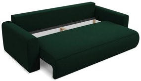 Divano verde allungabile/con contenitore con rivestimento in velluto 238 cm Kapua – Makamii