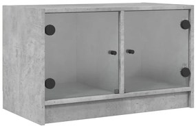 Mobile porta tv con ante in vetro grigio cemento 68x37x42 cm