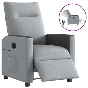 Poltrona Elettrica Reclinabile Grigio Chiaro İn Tessuto /