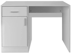 Scrivania con cassetti e anta bianca 100x40x73 cm