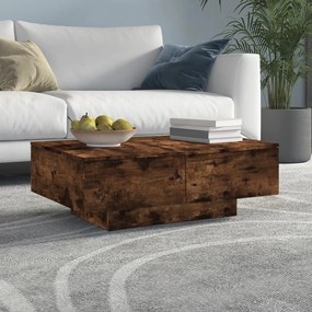 Tavolino da salotto rovere fumo 90x60x31 cm legno multistrato