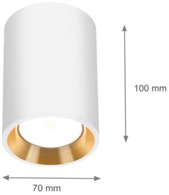 Faretto CHLOE 1xGU10/35W/230V rotondo bianco/oro