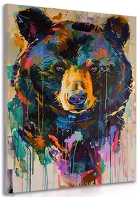 Stampa su tela – Orso con imitazione di pittura