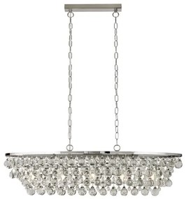 Michelle 5lt pendant - metallo cromato e vetro a goccia