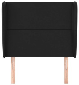 Testiera ad orecchio nera 103x23x118/128 cm in similpelle