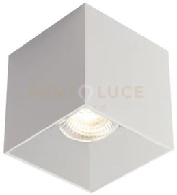 Plafoniera town bianca quadrata 1 luce attacco gu10 8x8x10cm