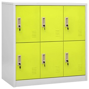 Armadietto A Chiave Grigio Chiaro E Verde 90x45x92,5 Cm Acciaio /