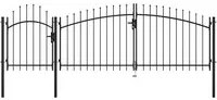 Cancello da Giardino in Acciaio 1,75x4 m Nero cod mxl 46318