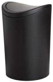 Pattumiera bagno in polipropilene nero 6 Lt con coperchio basculante