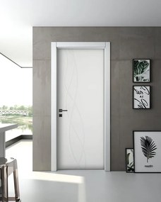 Porta interna rototraslante Wonder in legno laccato colore bianco, L 80 x H 210 cm, apertura a destra
