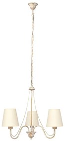 Lampadario a sospensione con catena MALBO 3xE27/15W/230V beige